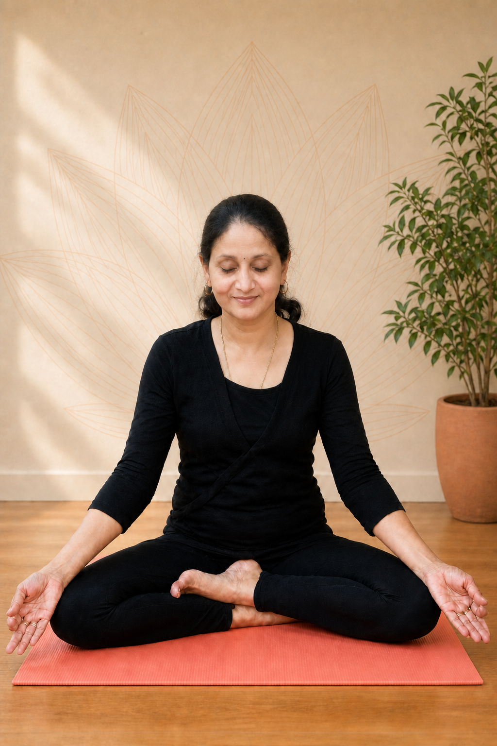 Nandini seated in meditation