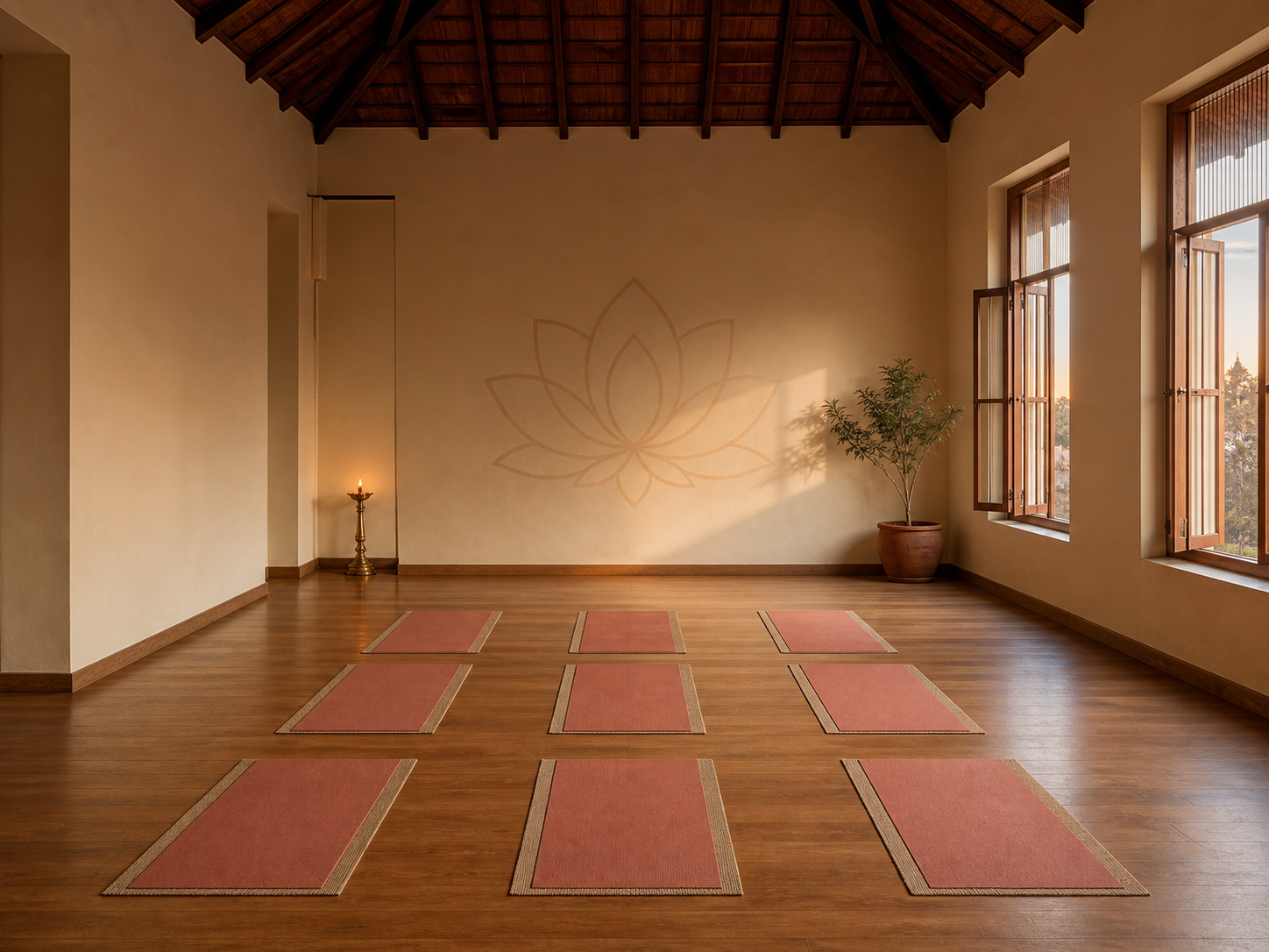 Yoga hall before dawn