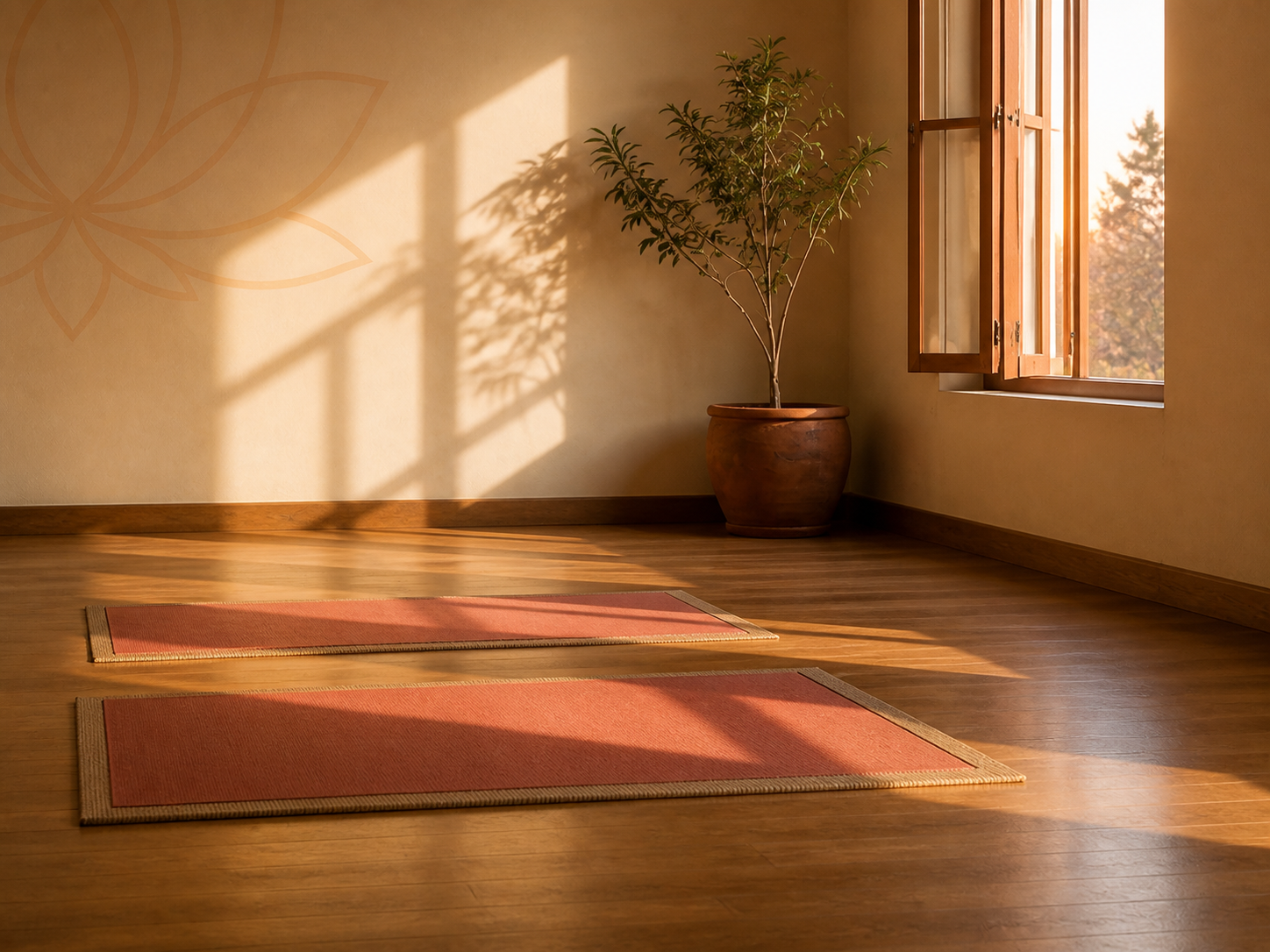 Morning light in the yoga hall